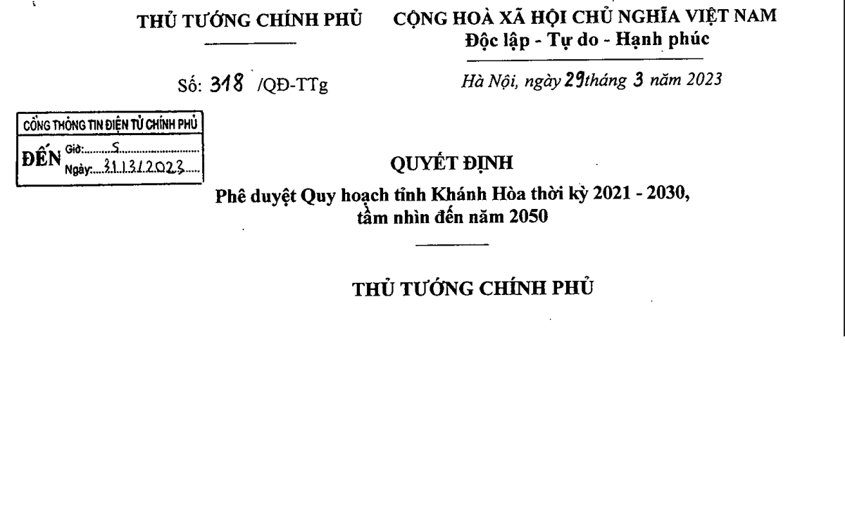 quy hoạch tỉnh khánh hòa thời kỳ 2021 - 2030, tầm nhìn 2050